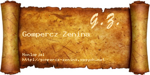 Gompercz Zenina névjegykártya